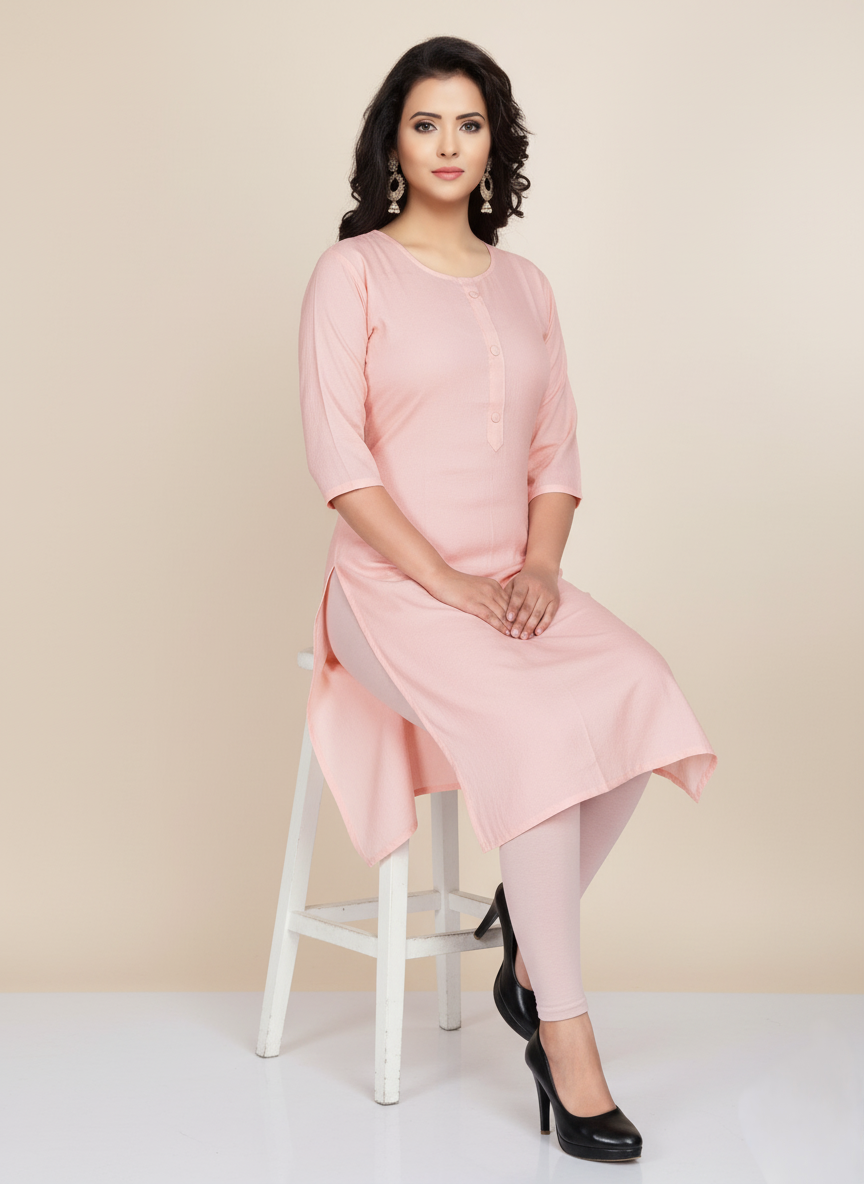 Plain Kurti pink