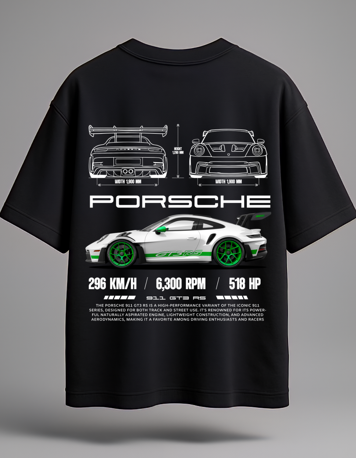 GT Supercar Performance Oversized Graphic Tee