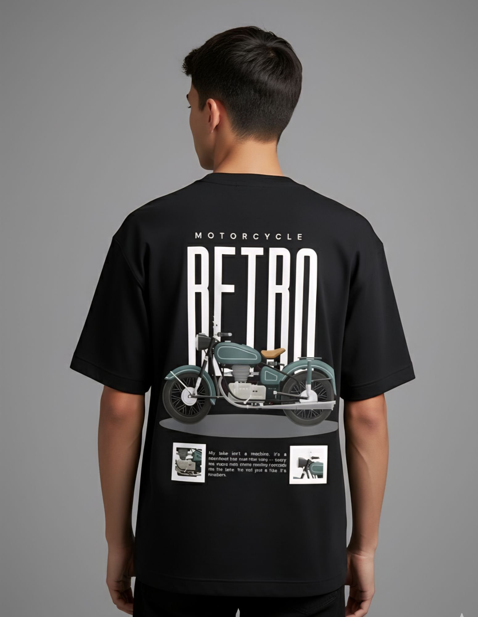 Motorcycle Visky Retro unisex Oversized T-Shirt - Black