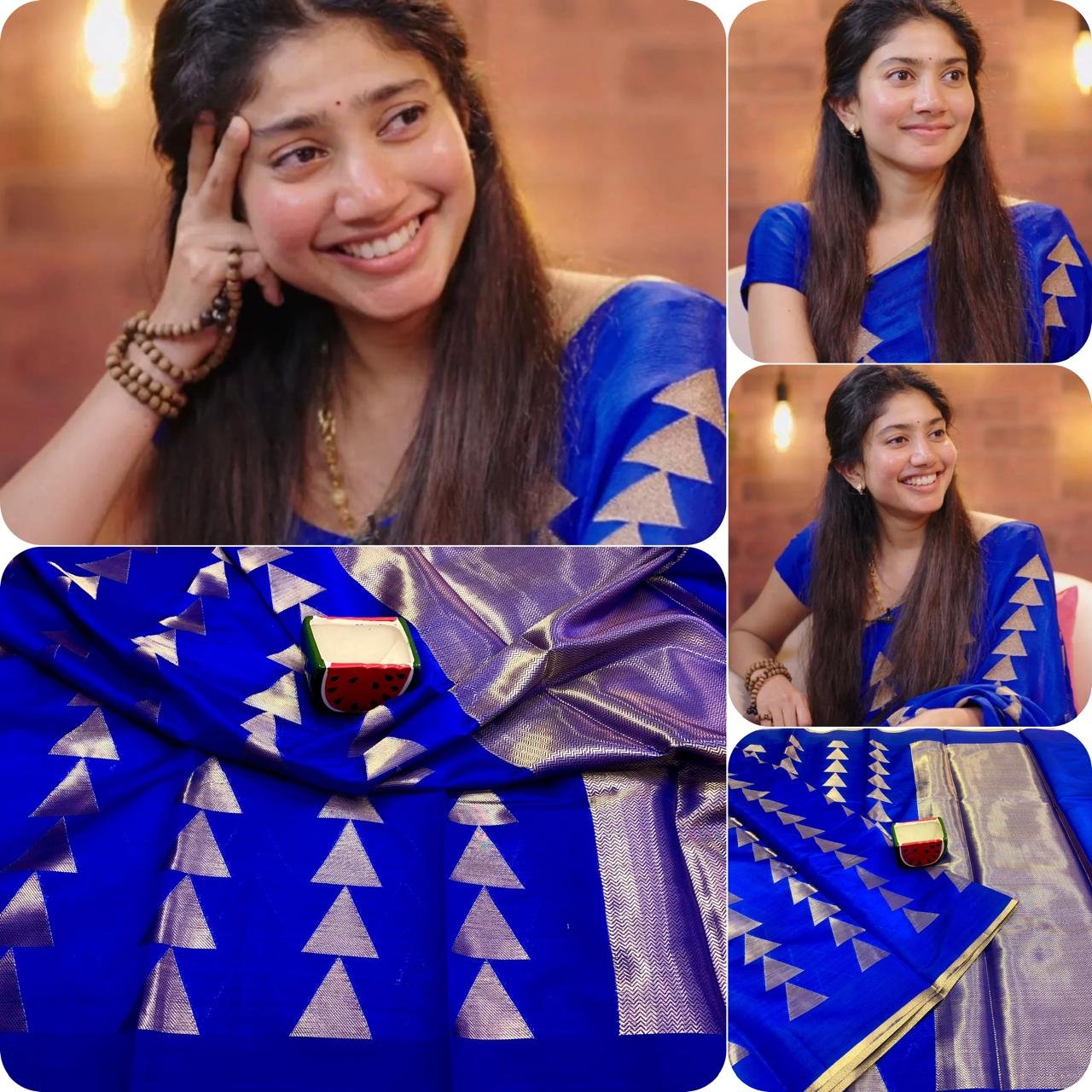 Banarasi Soft Semi Katan Silk with Silver Triangle Zari Work