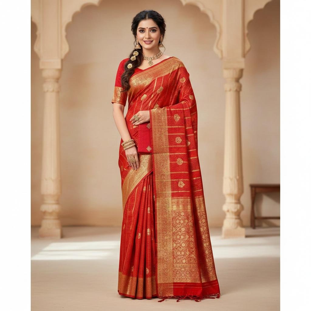 Mysore Silk Red Buttis