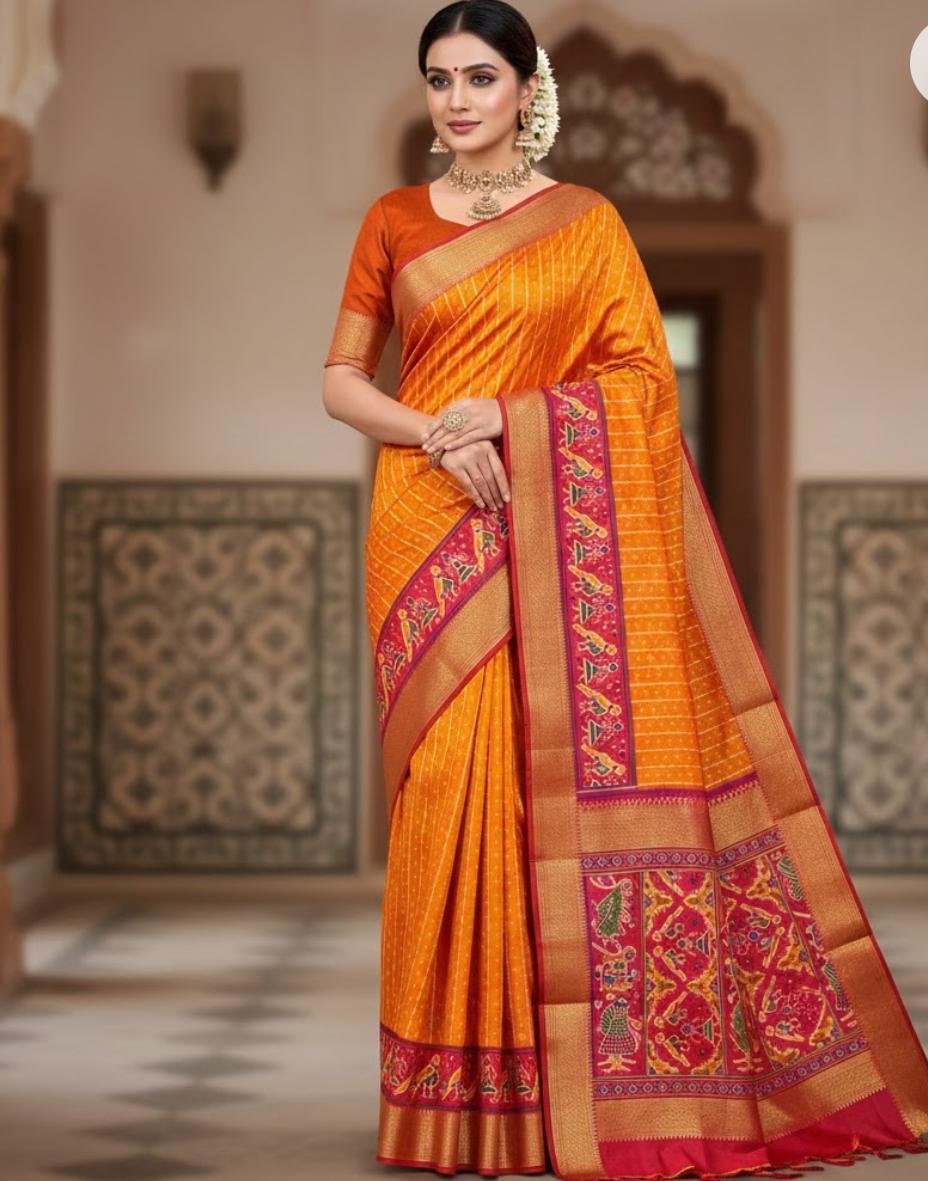 Pochampally Silk Mustard Yellow