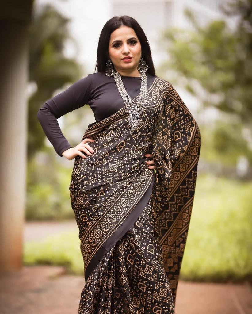 Bhandhani Japan Crape Saree