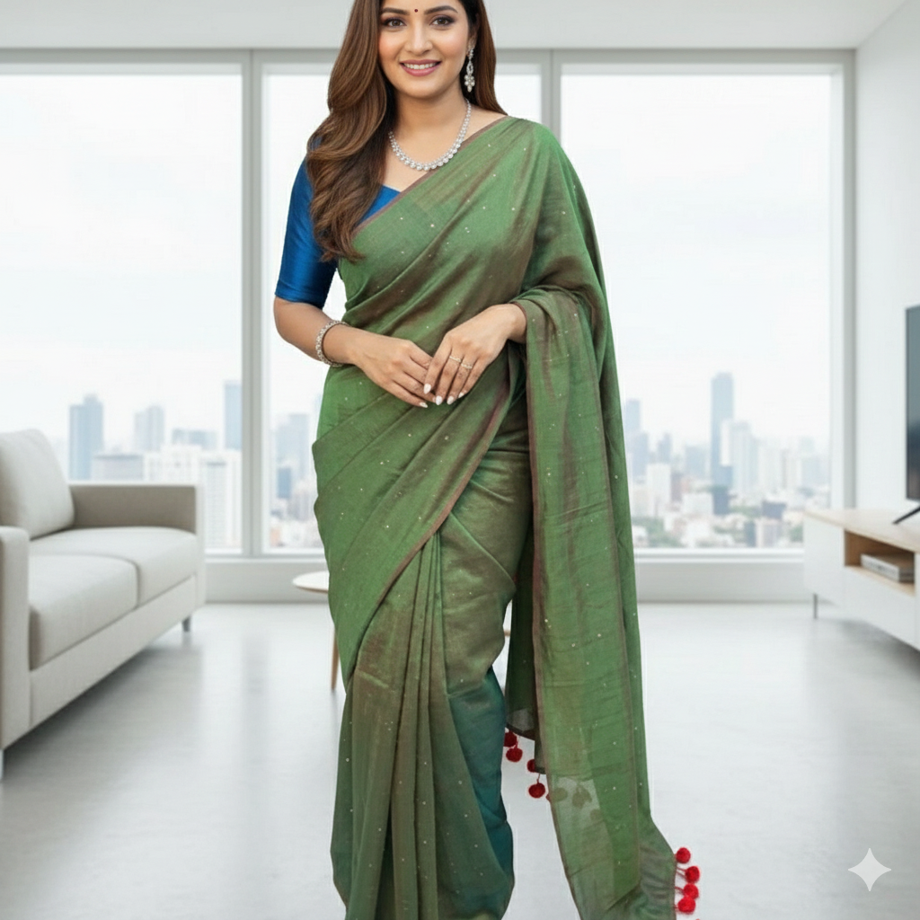SilkLoom Pure Soft Linen Saree