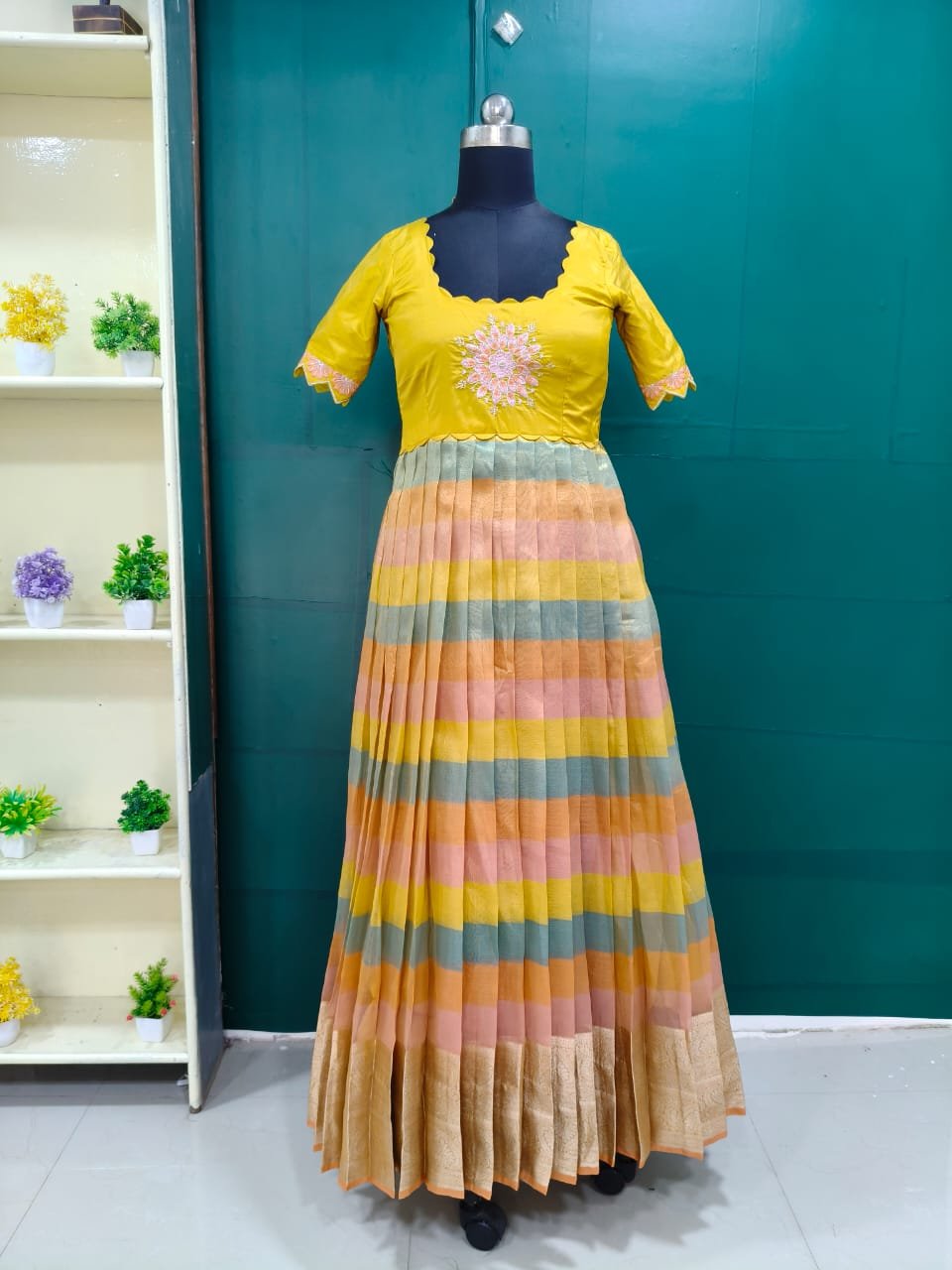 Multicolor Long Ethnic Frock for Women