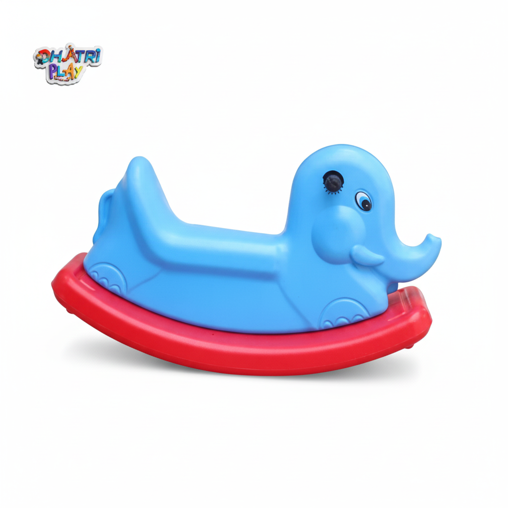 Blue Plastic Rocking Elephant Toy For Kids