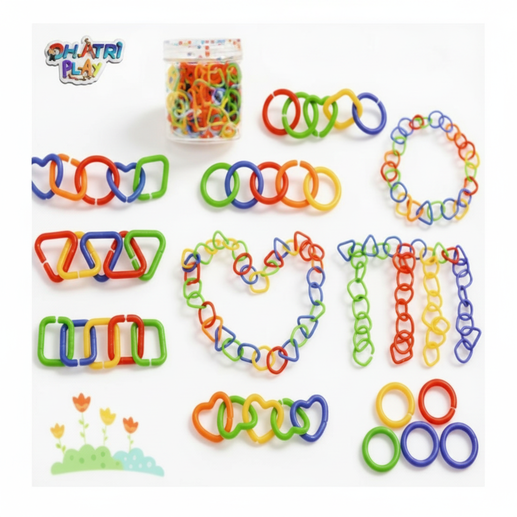 Kids Linking Rings Educational Toy Set – Multicolor