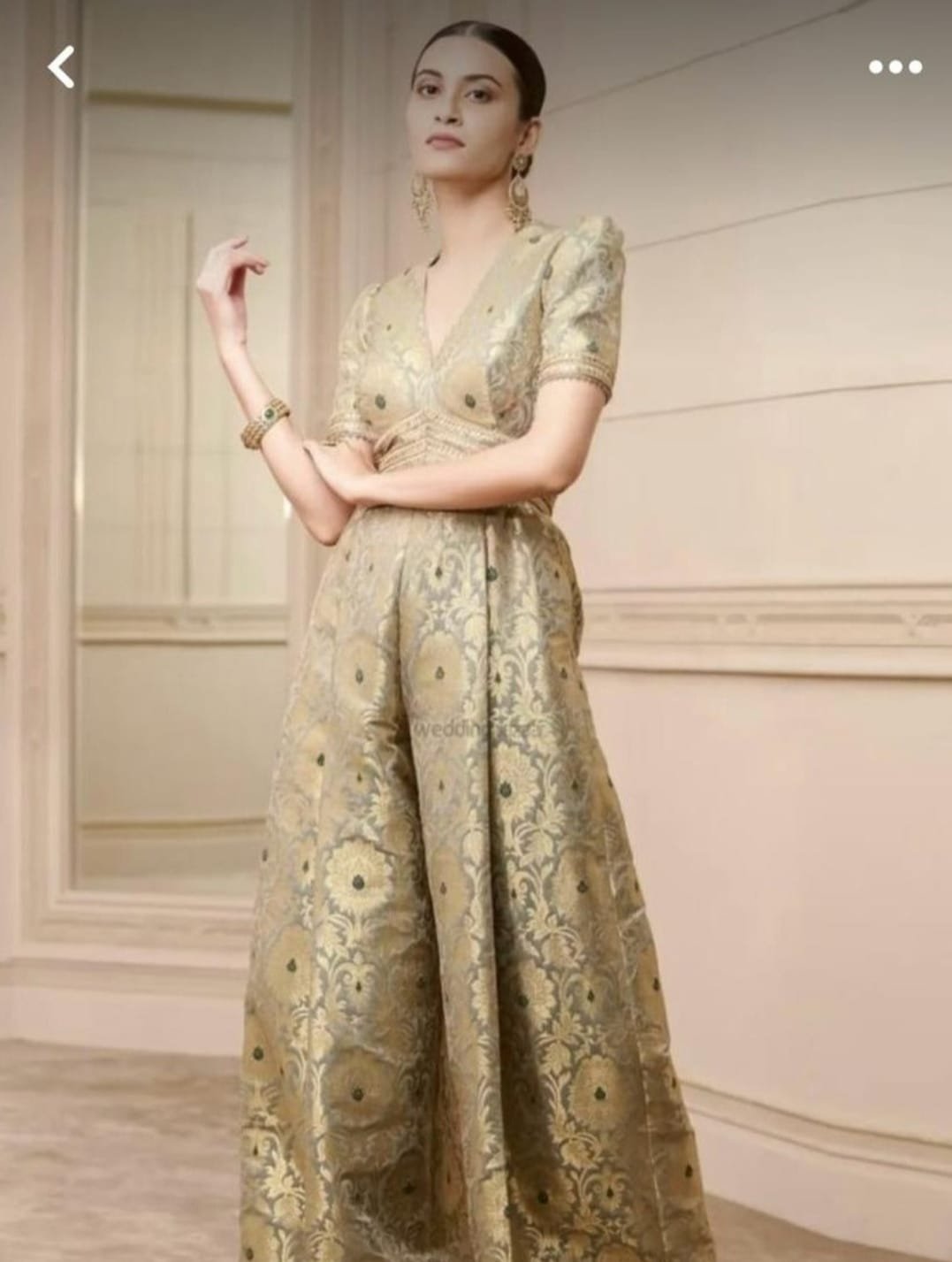 Handwoven Banarasi Brocade Suit Widelegged Party Wear Jumpsuit