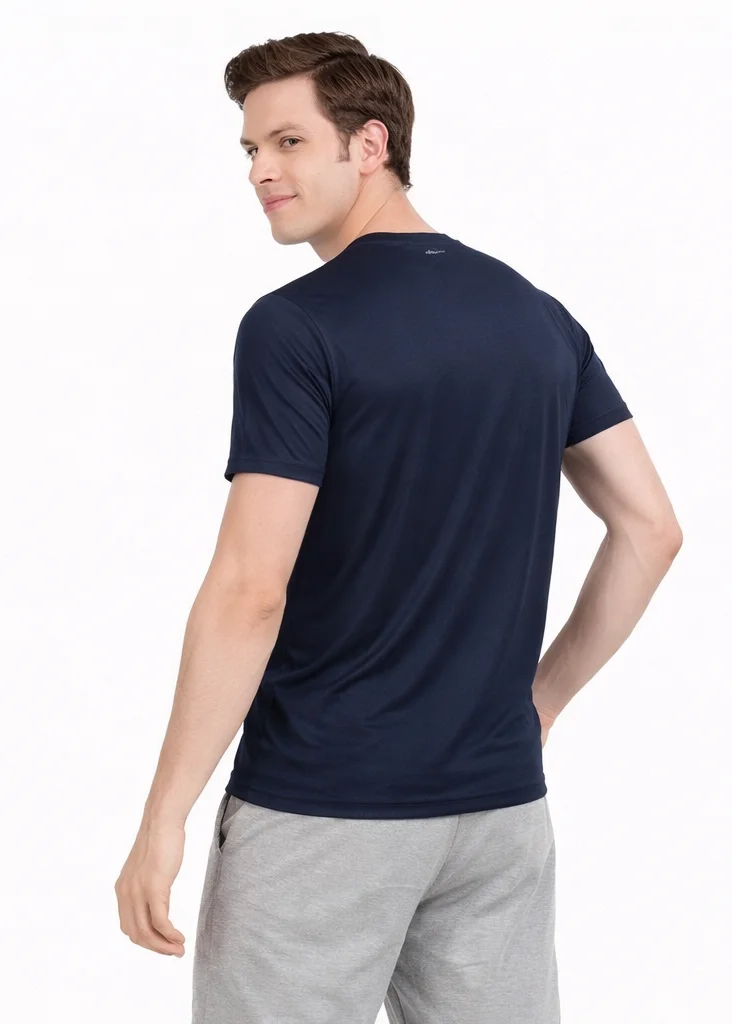 Men’s Active Pro Dry Fit Round Neck Sports T-Shirt – Navy Blue