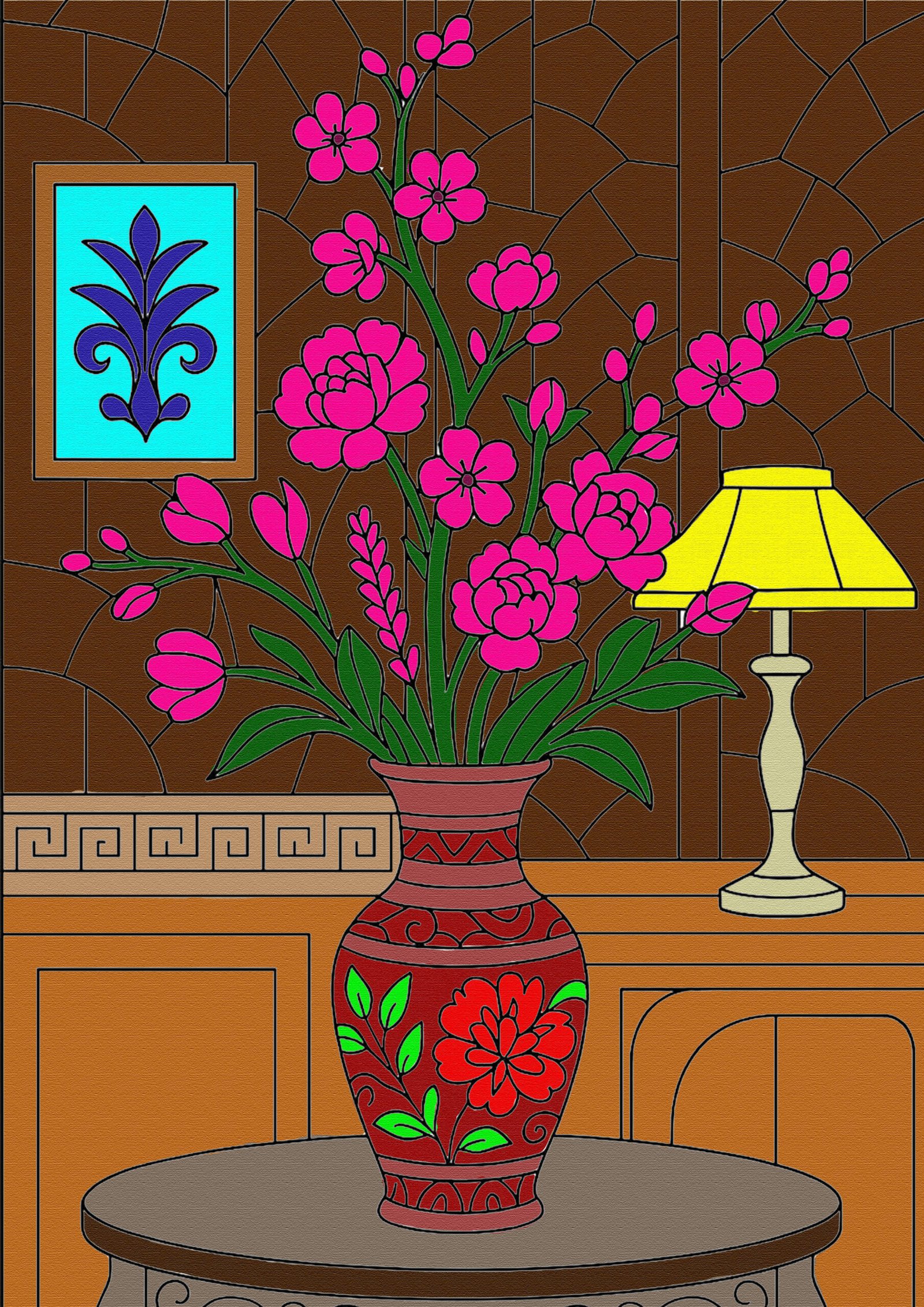 POT OF FLOWERS DIGITAL PAINTING