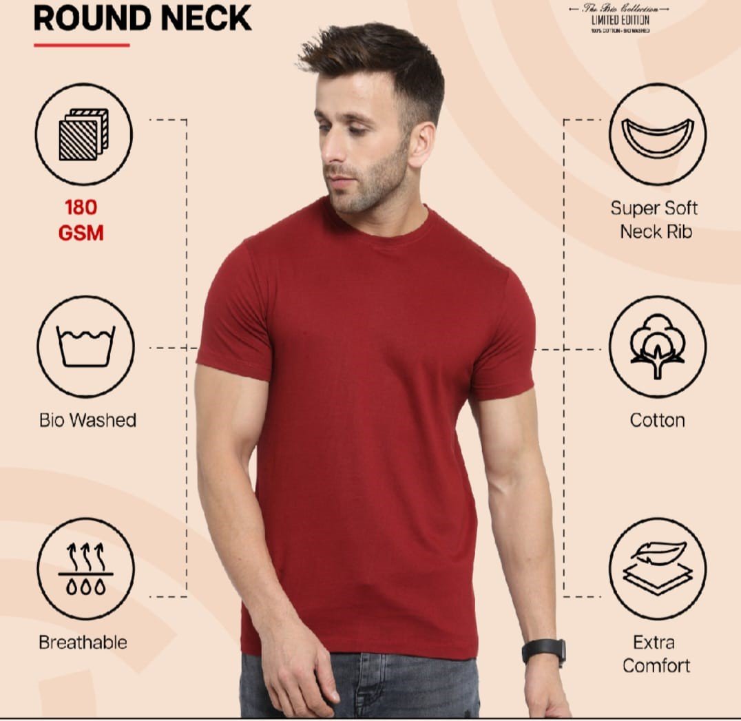 Men’s Cotton Round Neck T-Shirt |