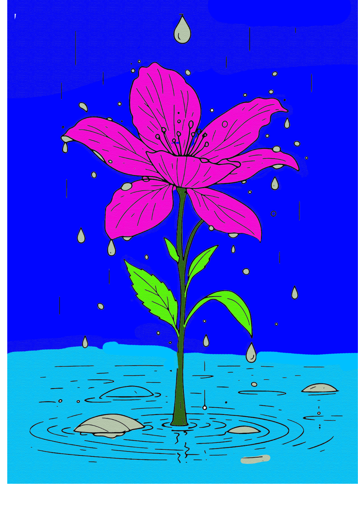 FLOWER WITH DROPLETS