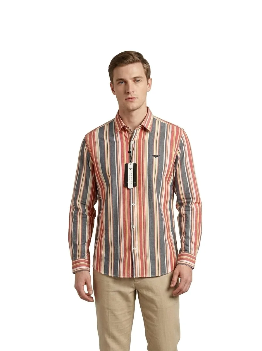 Men’s Multicolour Vertical Striped Casual Shirt