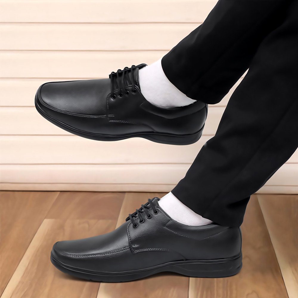 WUGO Latest Stylish Men Formal Shoes | Black Derby Shoes | Office Shoes For Men's & Boys
