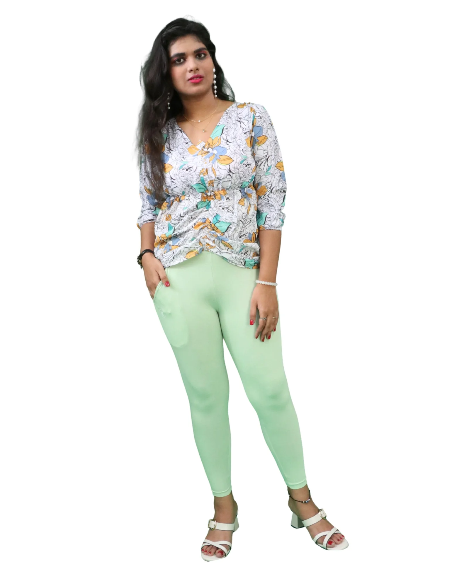 Kimai’s Ankle Length Leggings with Pocket Bio Wash Fabric 6 for Women’s Clothing online India