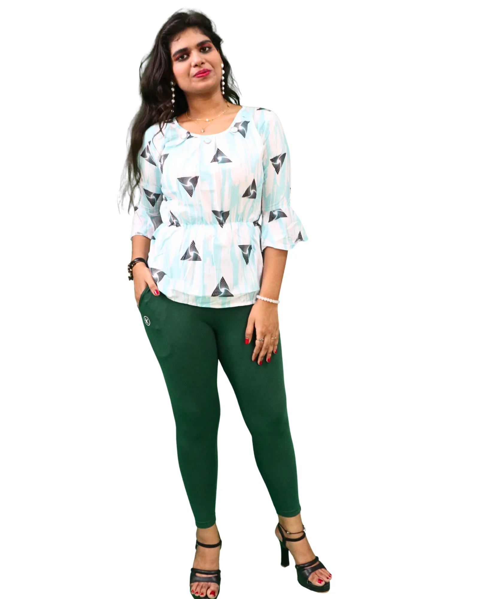 Kimai’s Ankle Length Leggings with Pocket Bio Wash Fabric 7 for Women’s Clothing online India