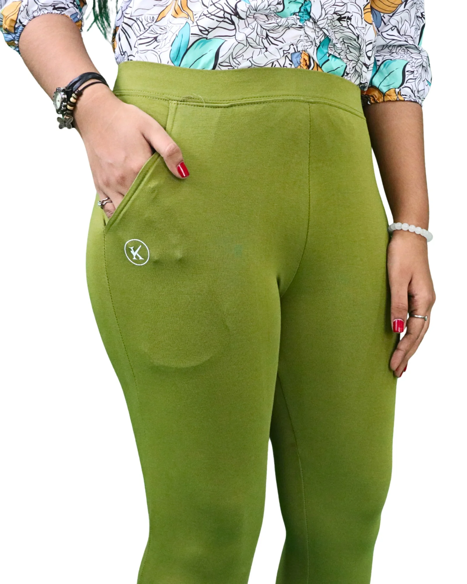 Kimai’s Ankle Length Leggings with Pocket Bio Wash Fabric 8 for Women’s Clothing online India
