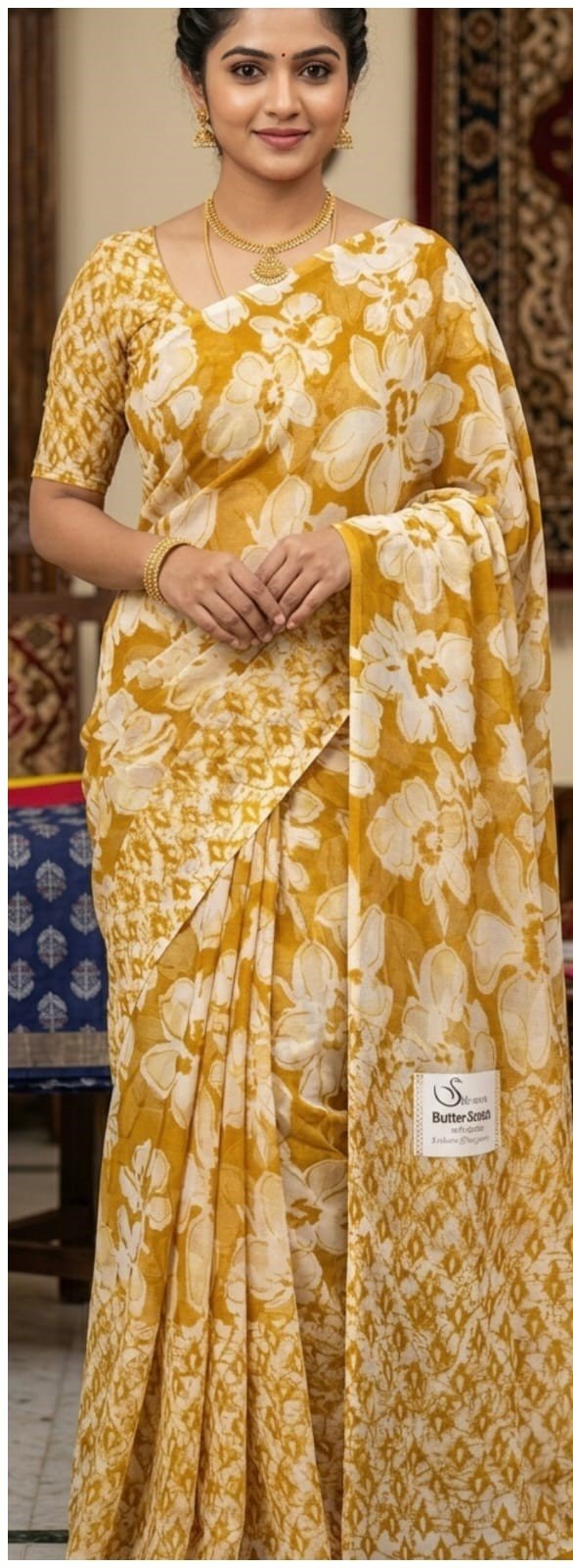Elegant Floral Printed Sarees with Contrast Border for Ethnic Wear online India