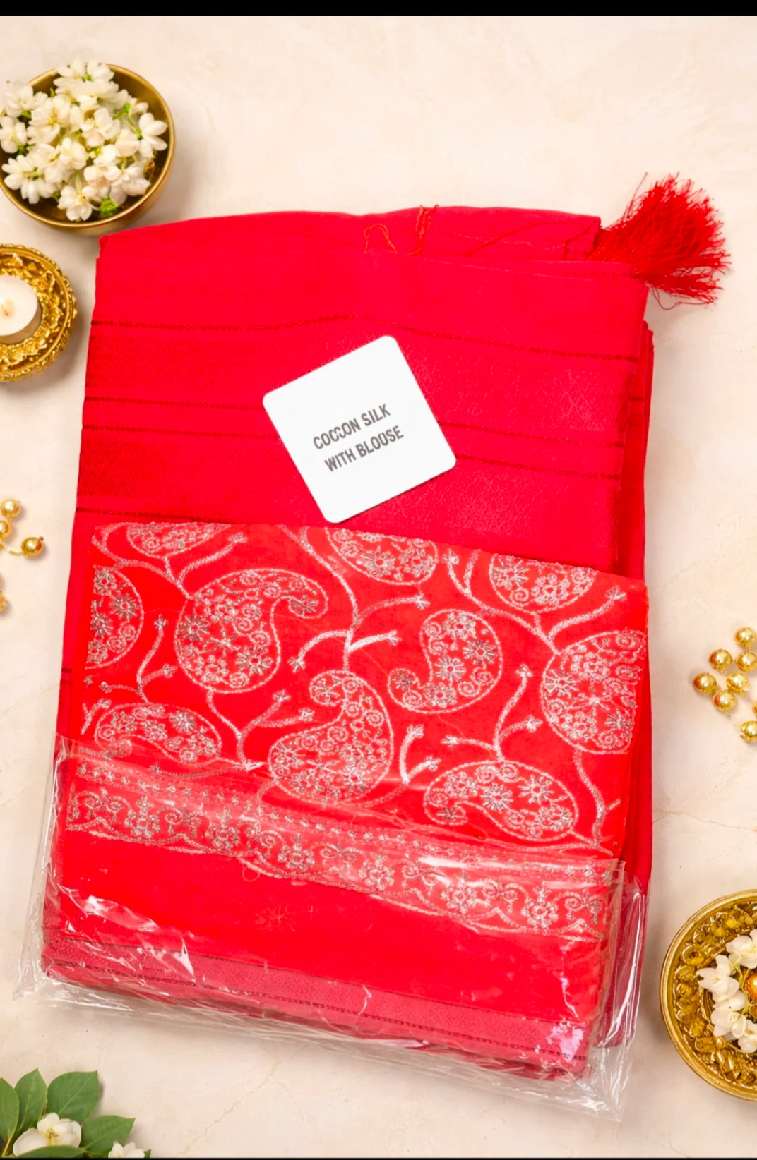 Elegant Pink Coconut Silk Embroidered Saree with Blouse for Ethnic Wear online India