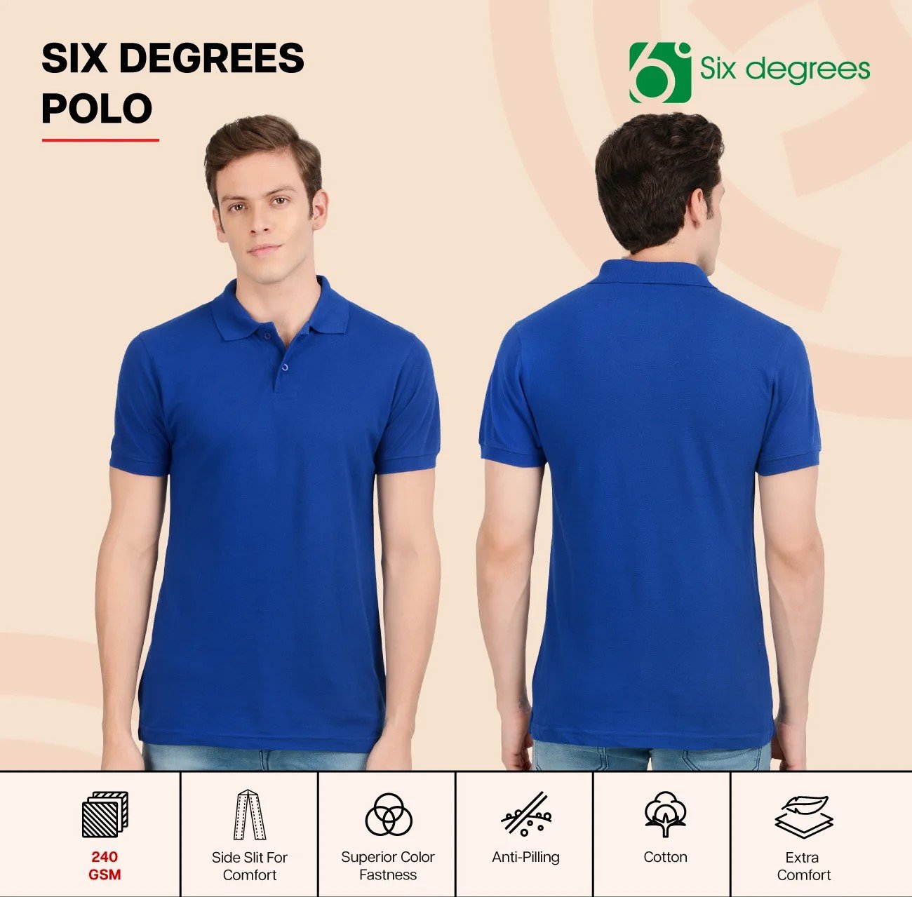 Comfortable 6 DEGREES POLO for Top Wear online India
