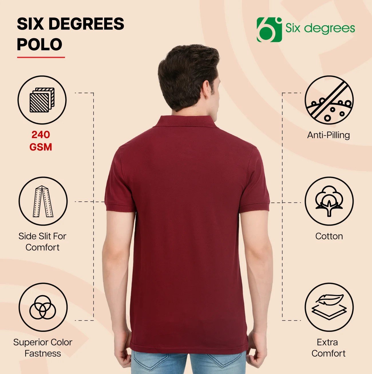 Comfortable 6 DEGREES POLO for Top Wear online India
