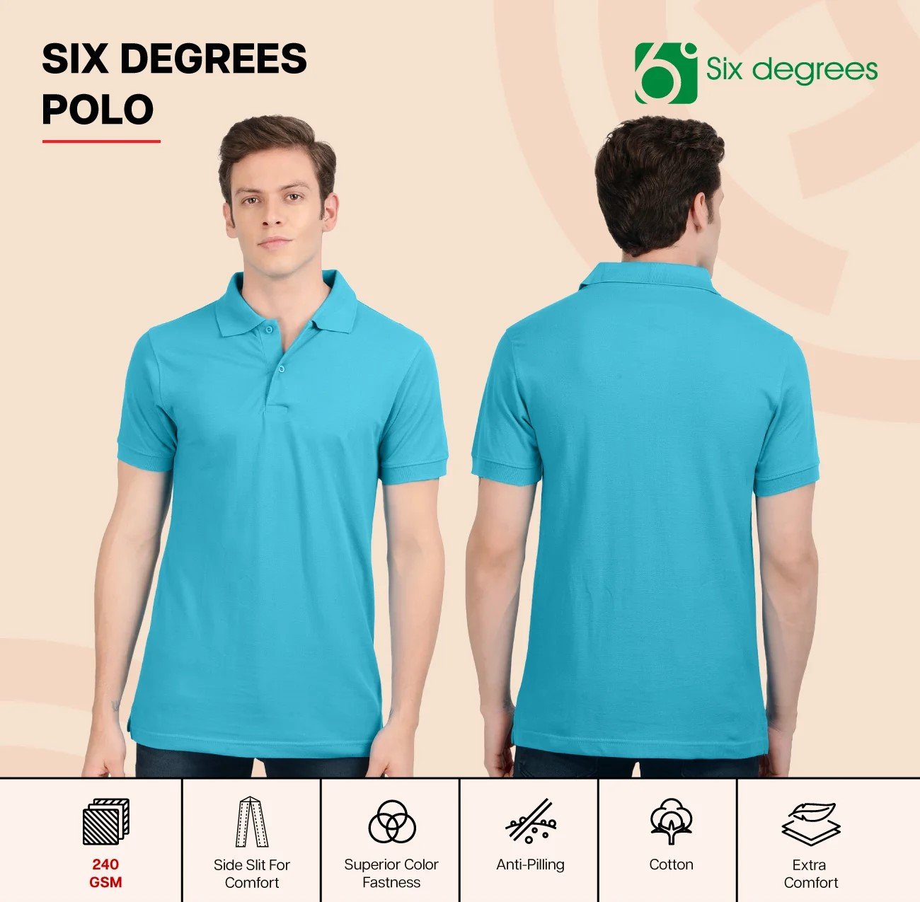 White 6 DEGREES POLO T Shirt for Top Wear online India