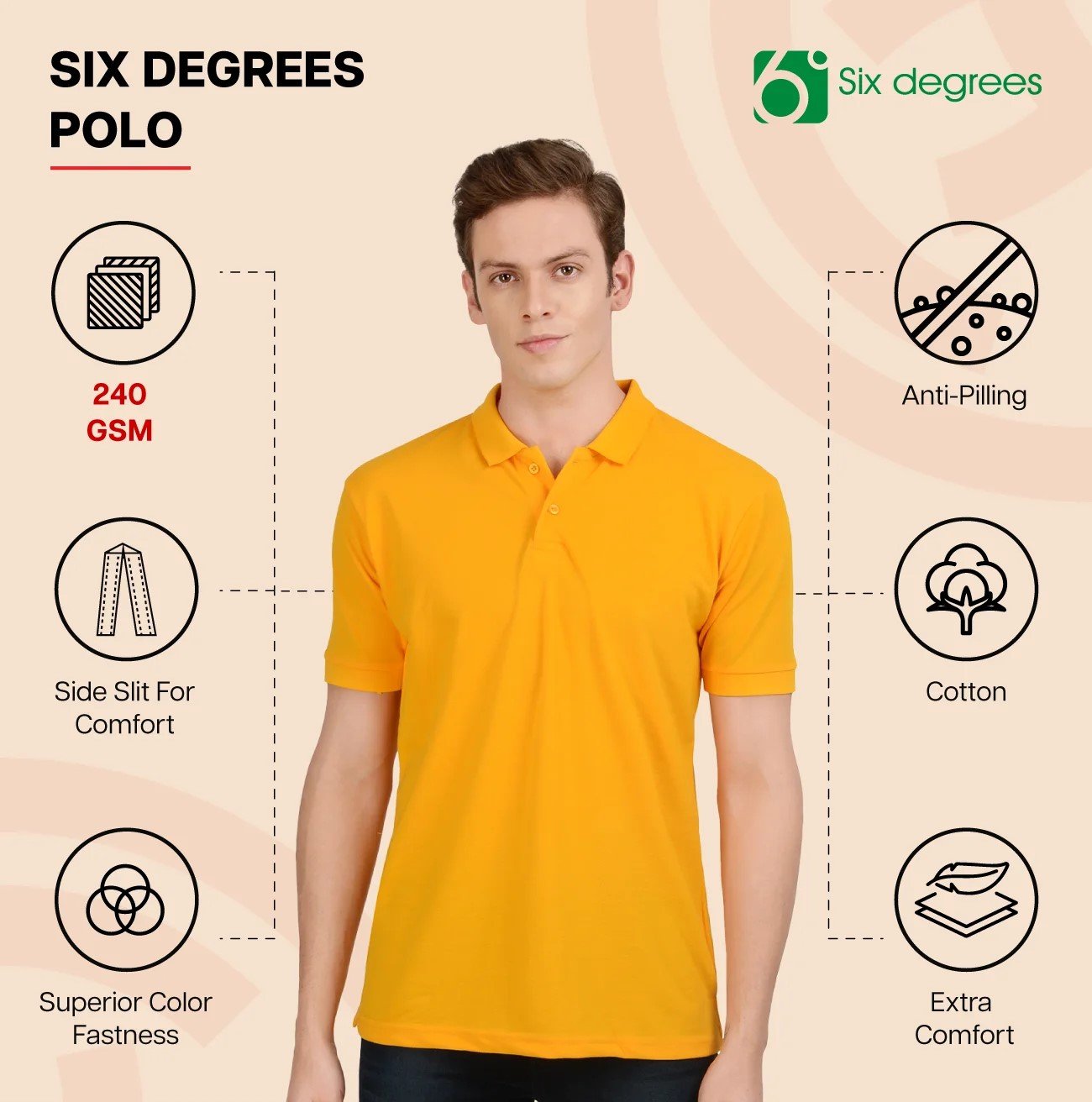 White 6 DEGREES POLO T Shirt for Top Wear online India