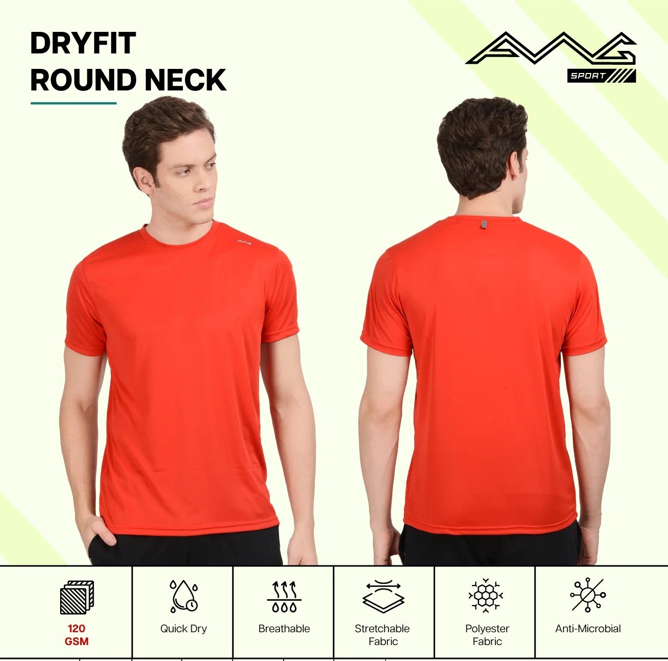 Men's DRY FIT ROUND NECK plain T Shirts for Top Wear online India