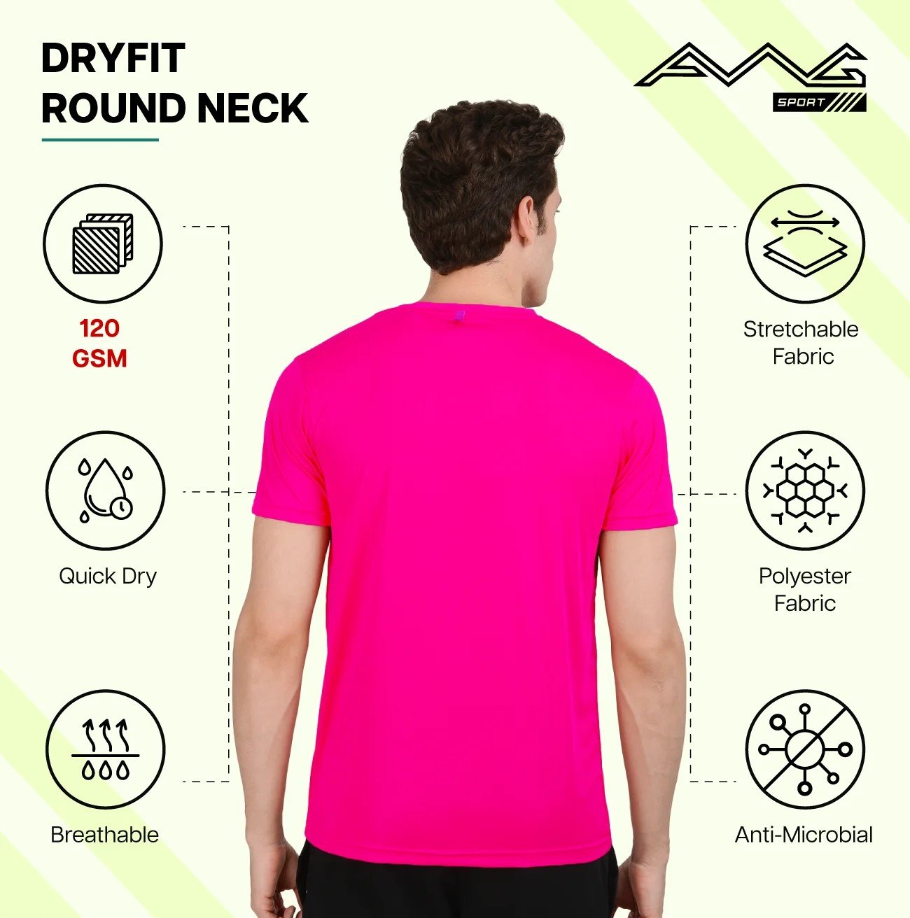 Men's DRY FIT ROUND NECK plain T Shirts for Top Wear online India
