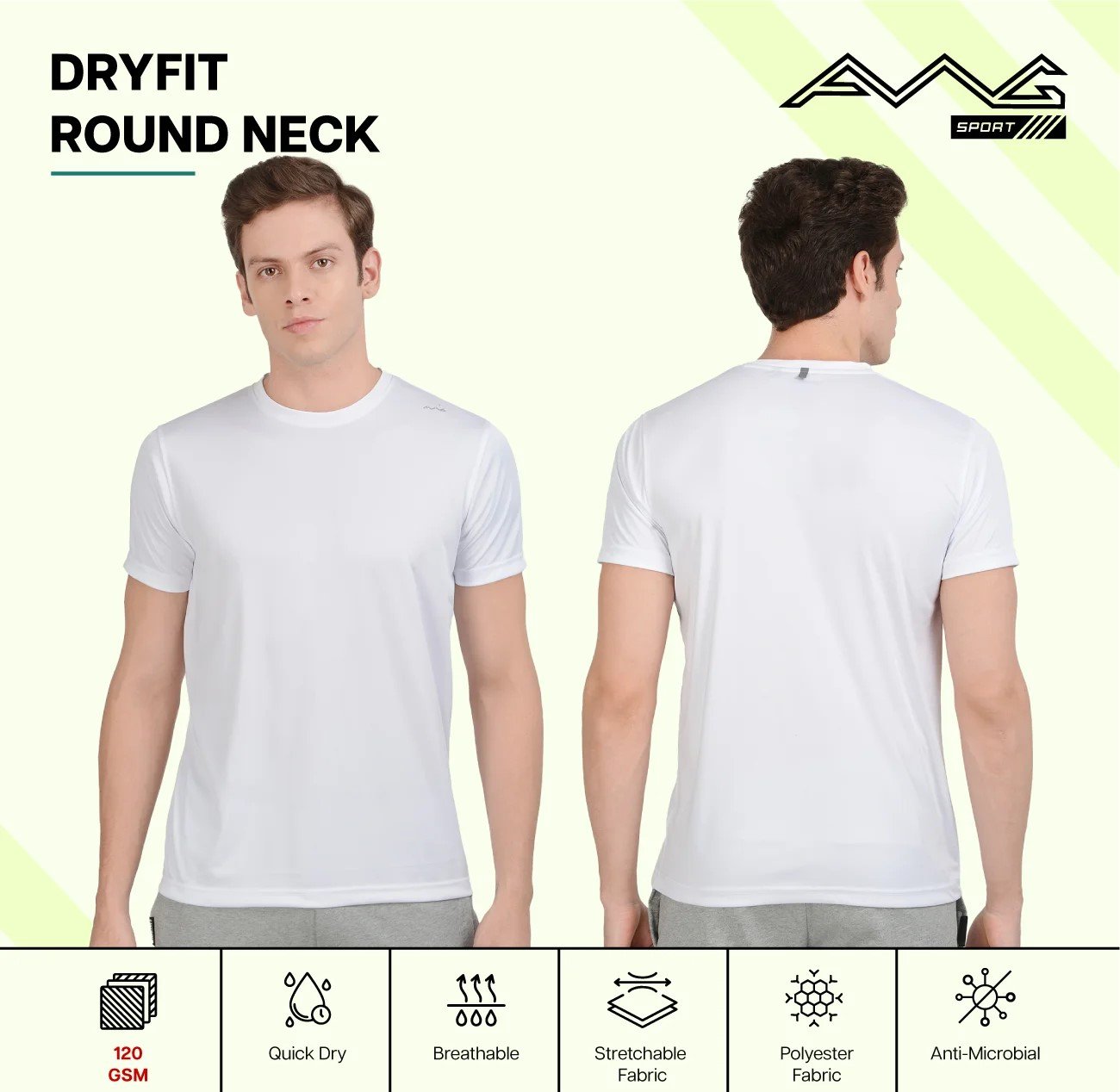 Men's DRY FIT ROUND NECK plain T Shirts for Top Wear online India