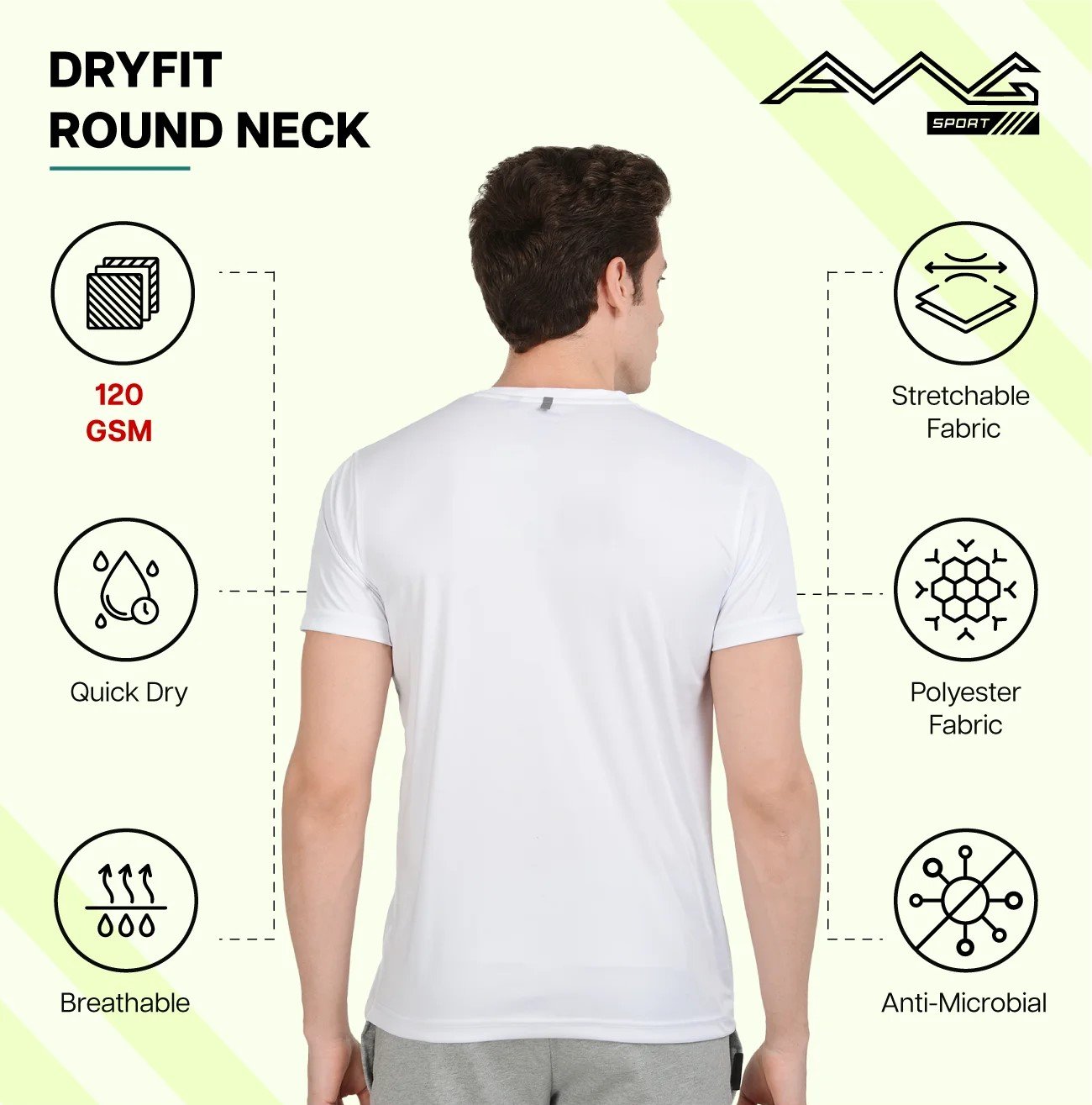 Men's DRY FIT ROUND NECK plain T Shirts for Top Wear online India