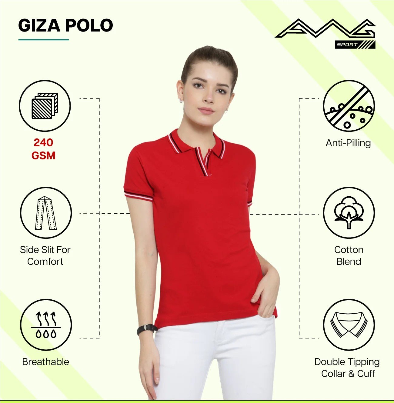 White GIZA POLO T Shirts for Women for Western Wear online India