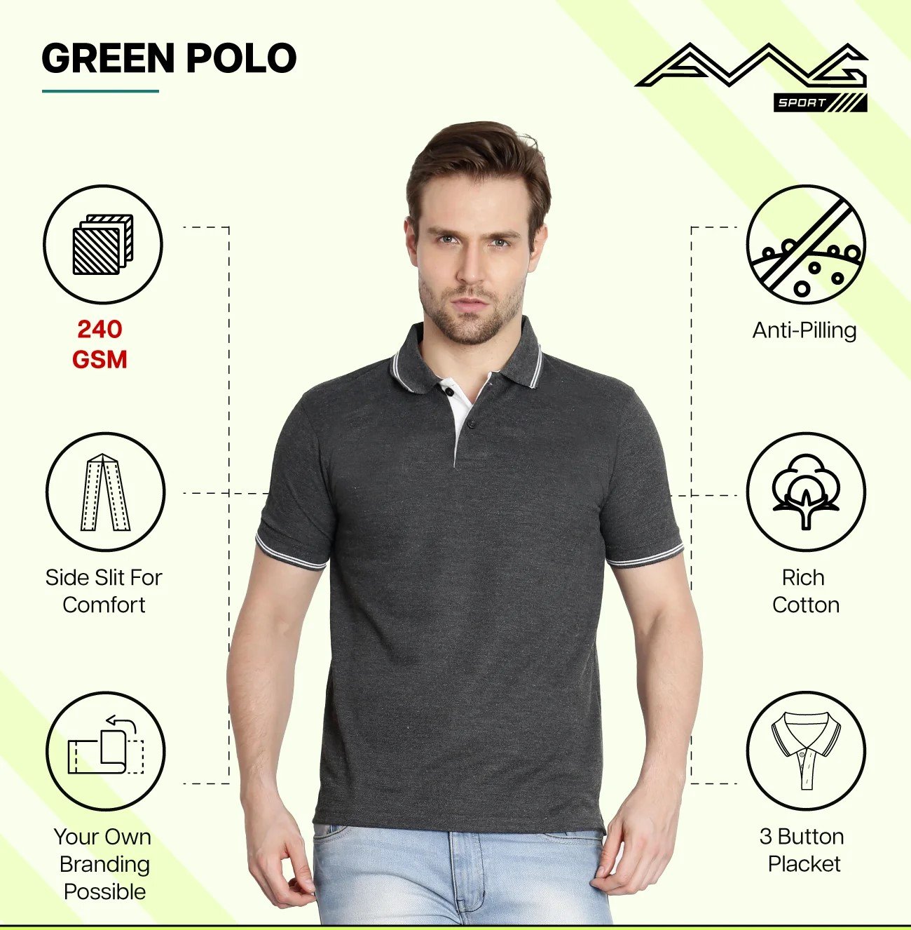 Men’s GREEN POLO T-Shirt for Top Wear online India