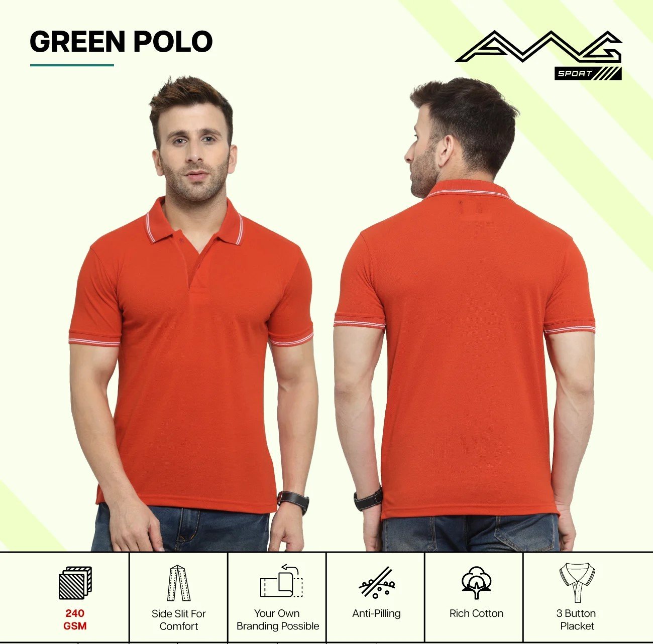 Men’s GREEN POLO T-Shirt for Top Wear online India