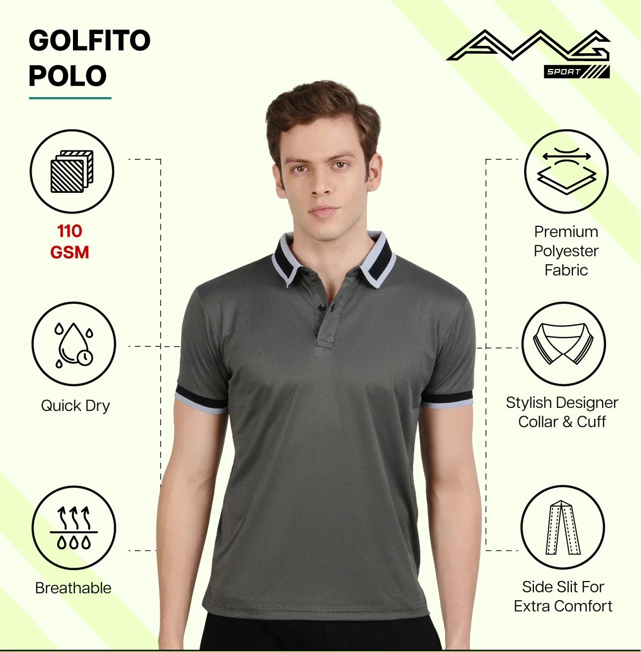 GOLFITO MAROON POLO DRY FIT T-SHIRT for Top Wear online India