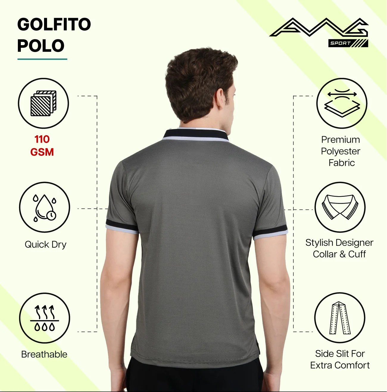 GOLFITO MAROON POLO DRY FIT T-SHIRT for Top Wear online India