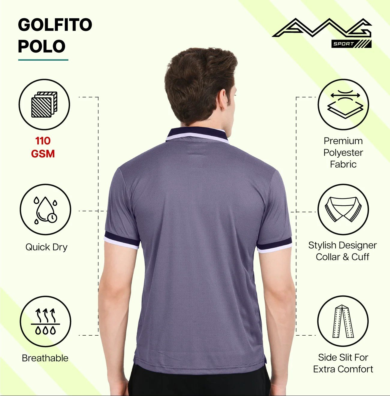 GOLFITO MAROON POLO DRY FIT T-SHIRT for Top Wear online India