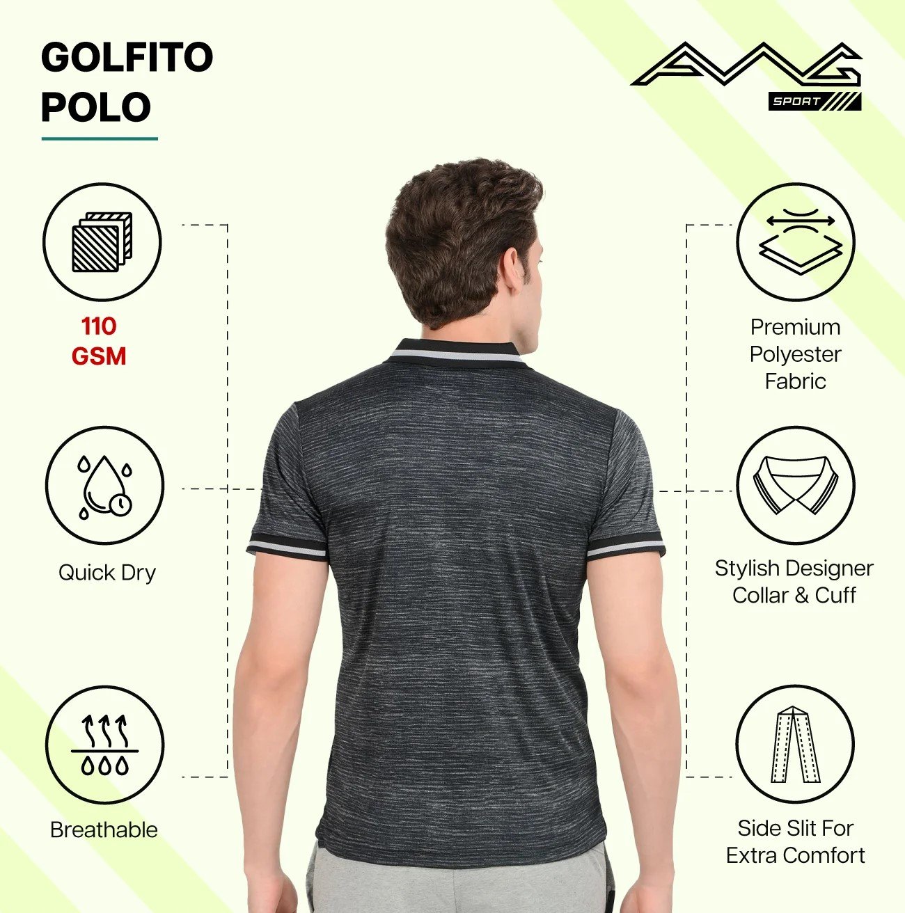 GOLFITO MAROON POLO DRY FIT T-SHIRT for Top Wear online India
