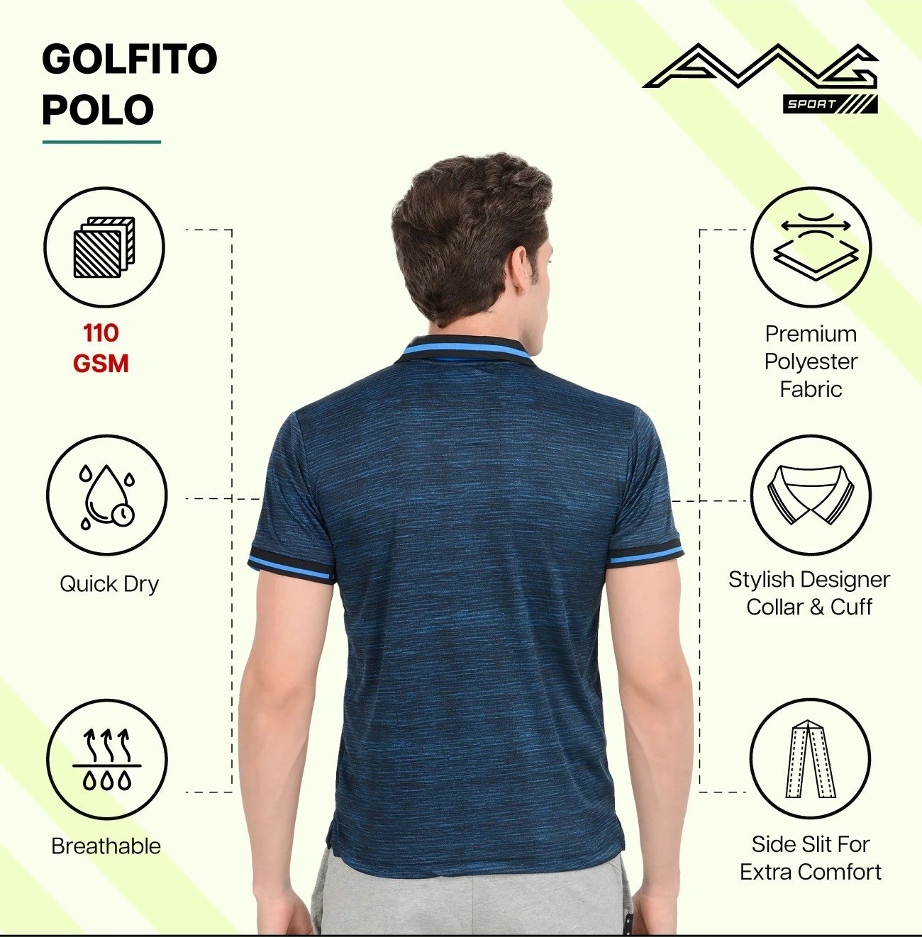 GOLFITO MAROON POLO DRY FIT T-SHIRT for Top Wear online India