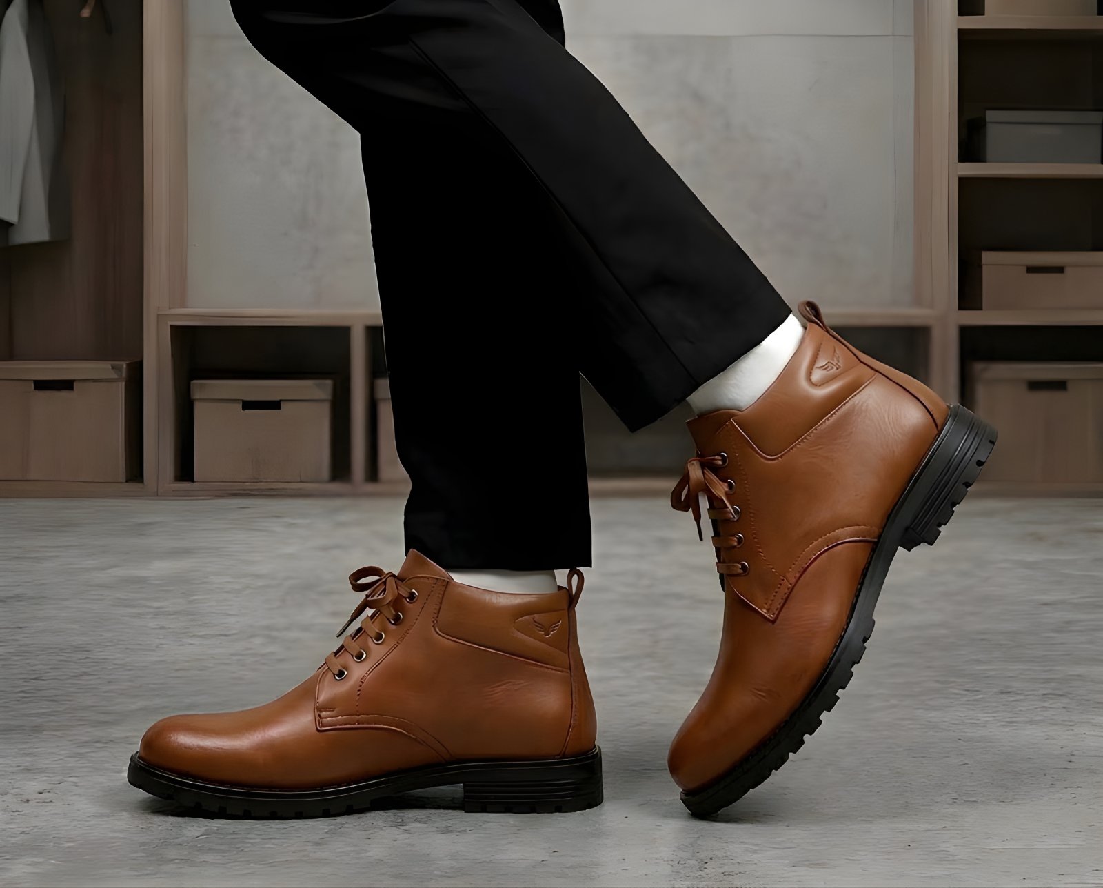 Latest Luxury Goat Leather Men Safety Boots | Heavy Duty Anti Slip Work Boots for Men for Men’s Footwear online India