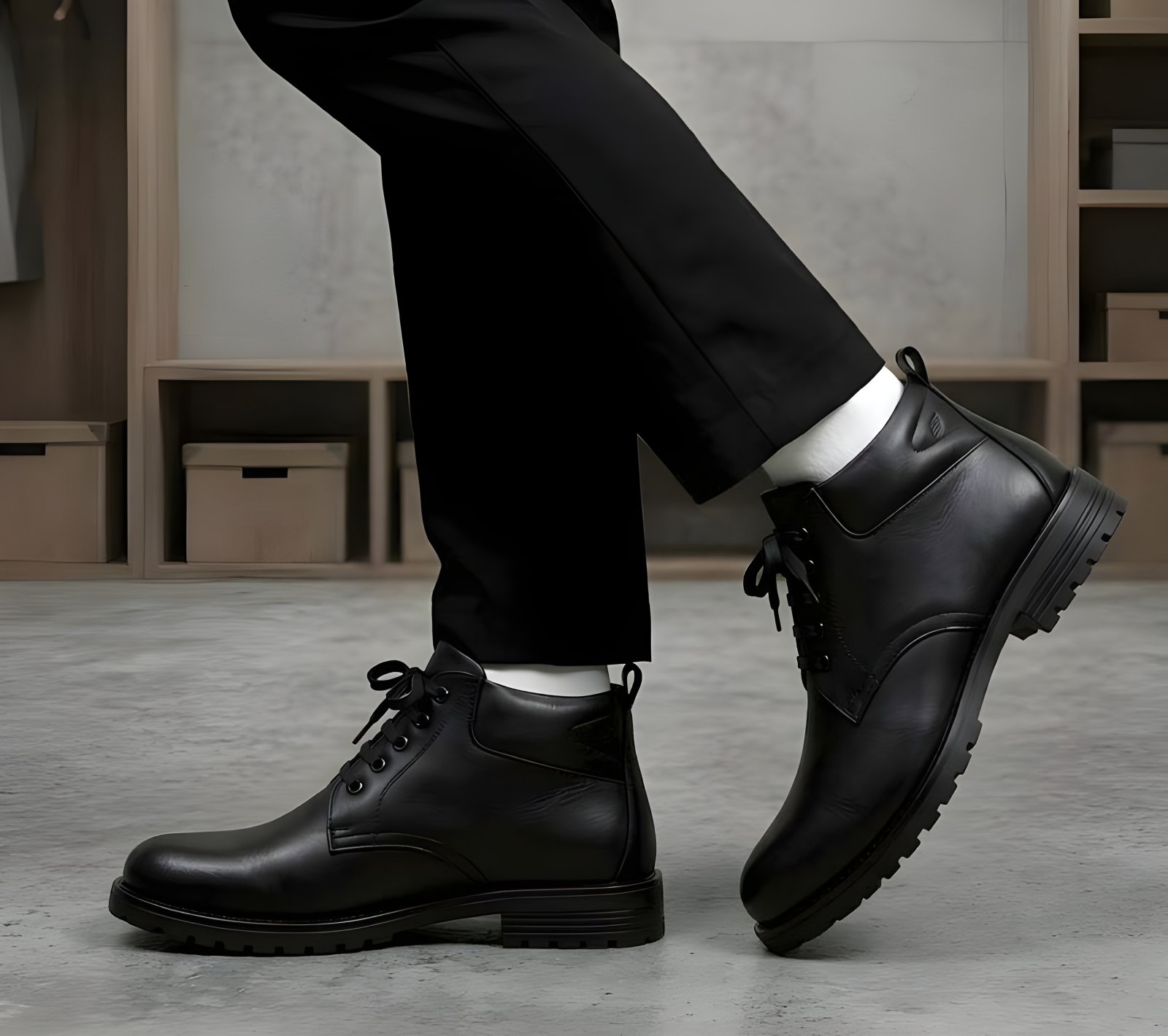 Latest Luxury Goat Leather Men Safety Boots | Heavy Duty Anti Slip Work Boots for Men for Men’s Footwear online India