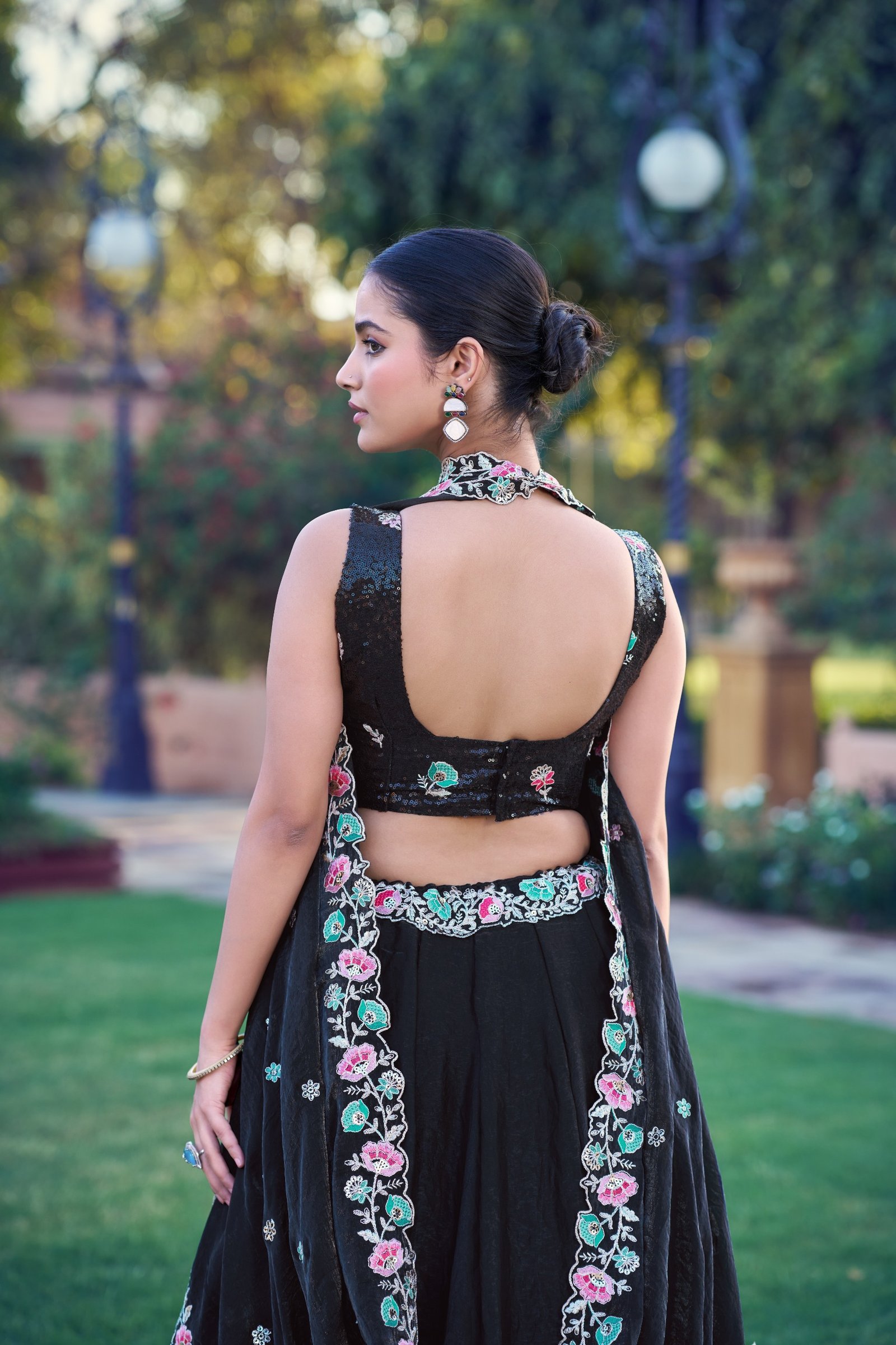 Black Embroidery Work Lehenga Set for Ethnic Wear online India
