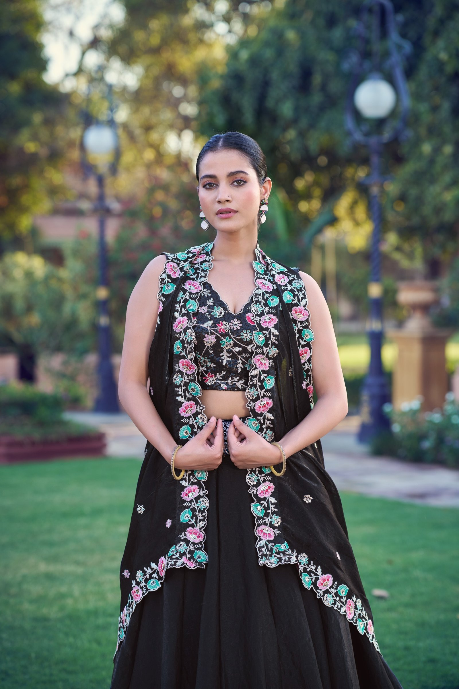 Black Embroidery Work Lehenga Set for Ethnic Wear online India