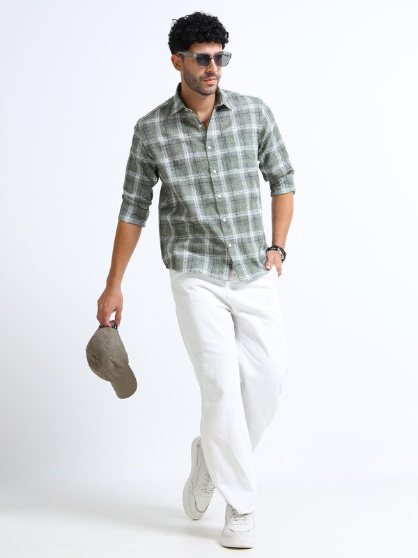 Men’s Checked Full Sleeve Shirt | Slim Fit Casual Cotton Shirt