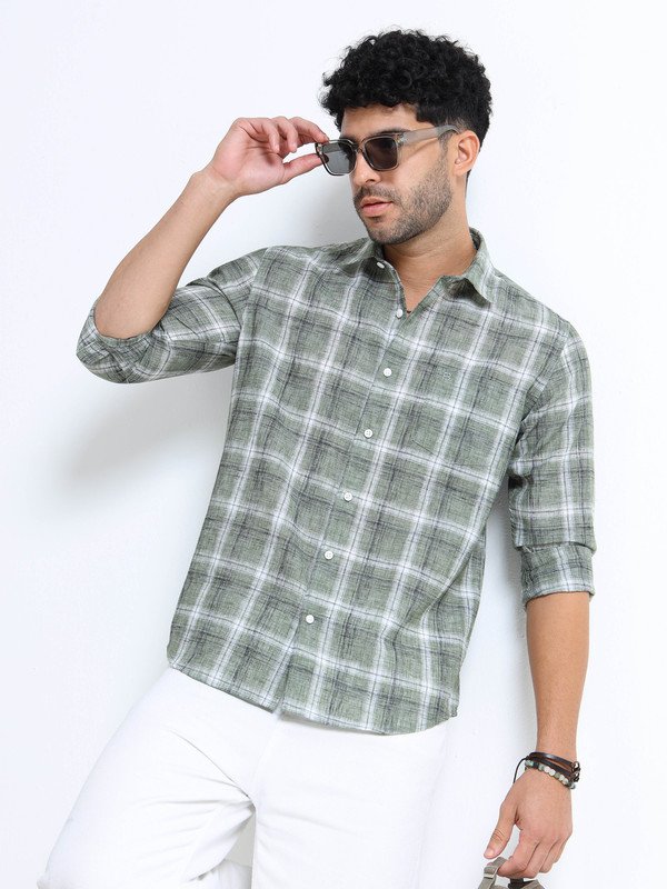 Men’s Checked Full Sleeve Shirt | Slim Fit Casual Cotton Shirt for Top Wear online India