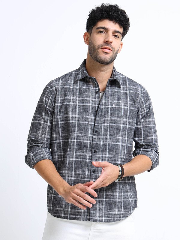 Men’s Checked Full Sleeve Shirt | Slim Fit Casual Cotton Shirt for Top Wear online India