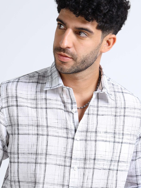 Men’s Checked Full Sleeve Shirt | Slim Fit Casual Cotton Shirt for Top Wear online India