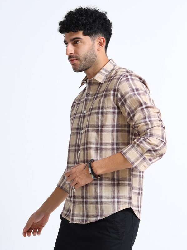 Men’s Checked Full Sleeve Shirt | Slim Fit Casual Cotton Shirt for Top Wear online India