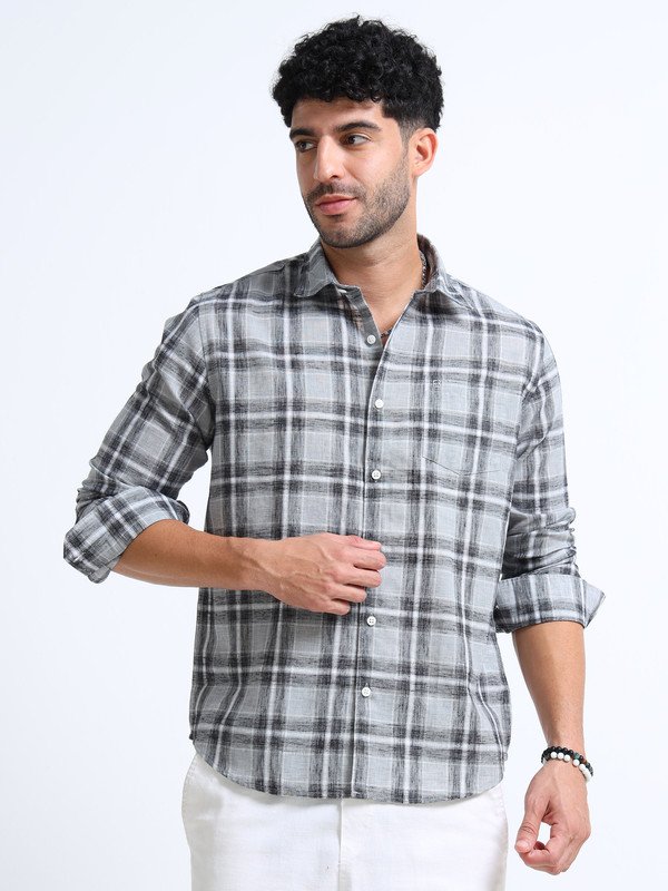 Men’s Checked Full Sleeve Shirt | Slim Fit Casual Cotton Shirt for Top Wear online India