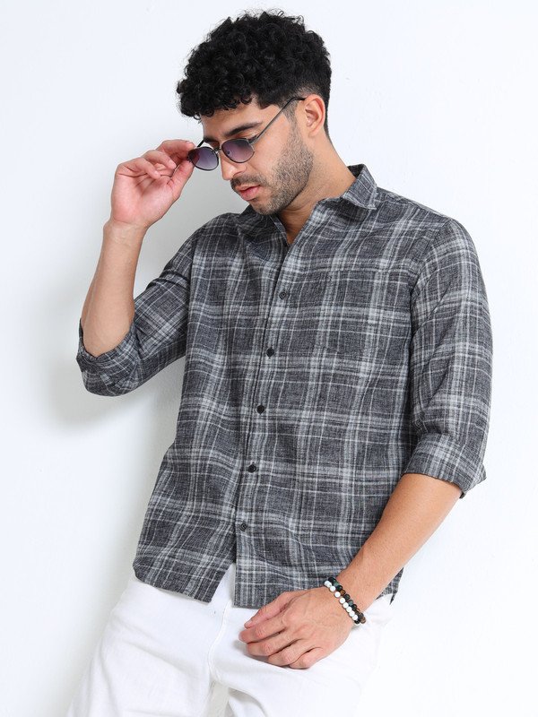 Men’s Checked Full Sleeve Shirt | Slim Fit Casual Cotton Shirt for Top Wear online India